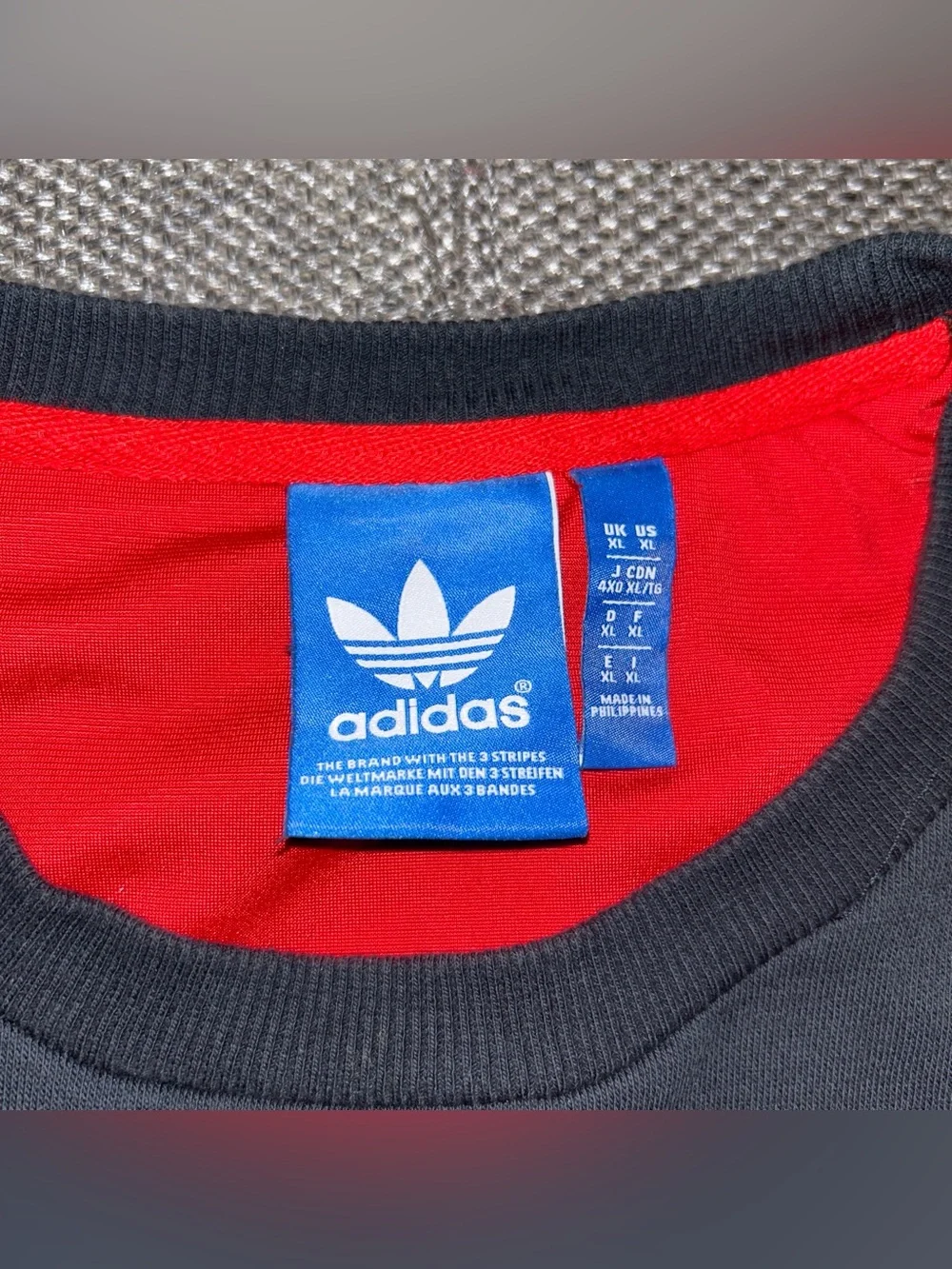 Rare Adidas Originals Treefoil Big Logo Colorblock Red/Green/Black Sweatshirt XL